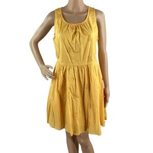 J.Crew Factory Pineapple Mini Dress Yellow Cotton Fit & Flare Size 6